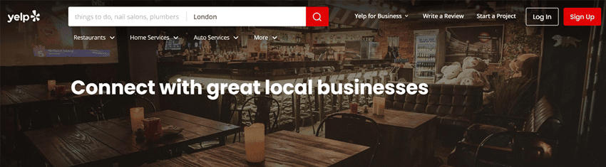 Yelp Local Business Listing Site in The United Kingdom